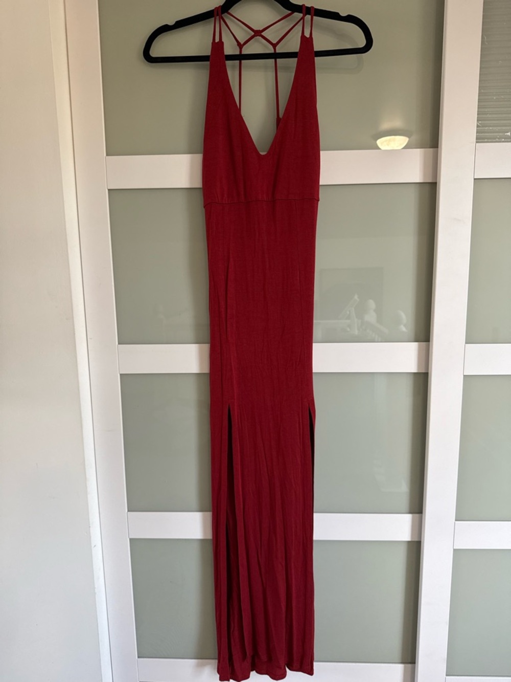 Urban Outfitters Crimson Strappy V-Neck Maxi Dress